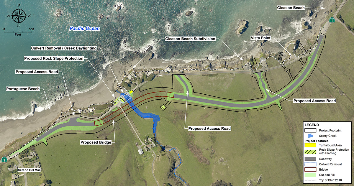 Map depicting footprint of the final alternative for the project area.