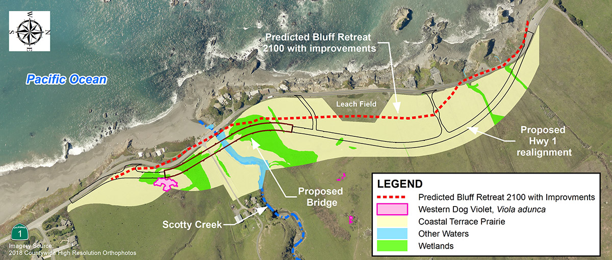 Map depicting footprint of the final alternative for the project area.